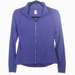 LUCYTECH | Purple Reflective Full Zip Long Sleeve Performance Top Thumbholes XS
